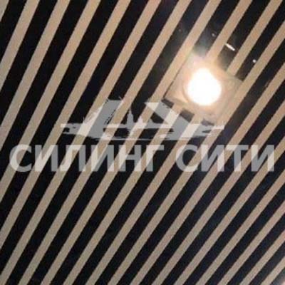 Кубообразный реечный потолок 40x40x40 шаг 40 мм металлик