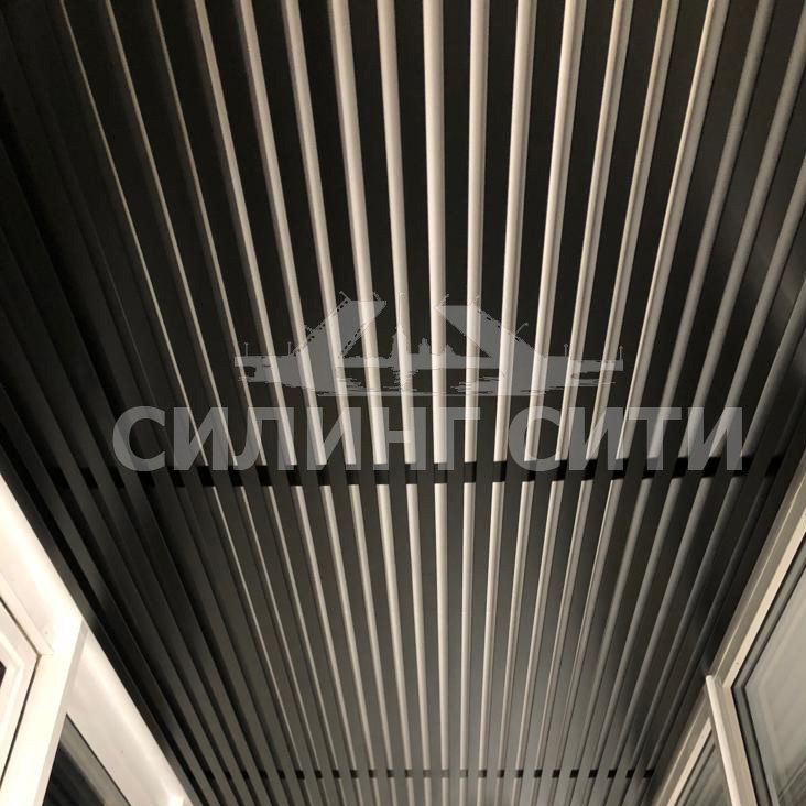 Кубообразный реечный потолок 50x30x50 шаг 30 мм чёрный