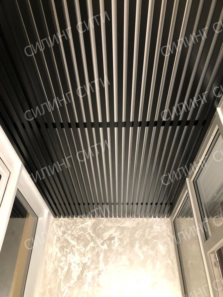 Кубообразный реечный потолок 50x30x50 шаг 30 мм чёрный